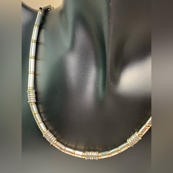 Silpada Rare HTF Sterling Silver & 9K Gold Bead & Tube Unisex Necklace - 18ā - Picture 4 of 15